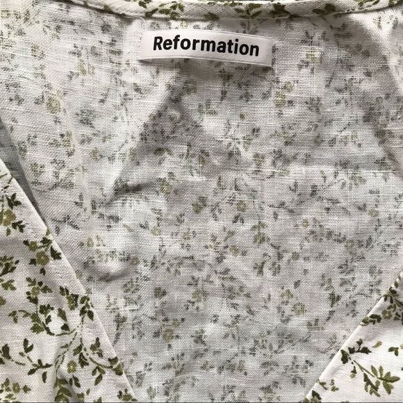 Reformation Mint linen wrap midi dress new - Picture 8 of 14